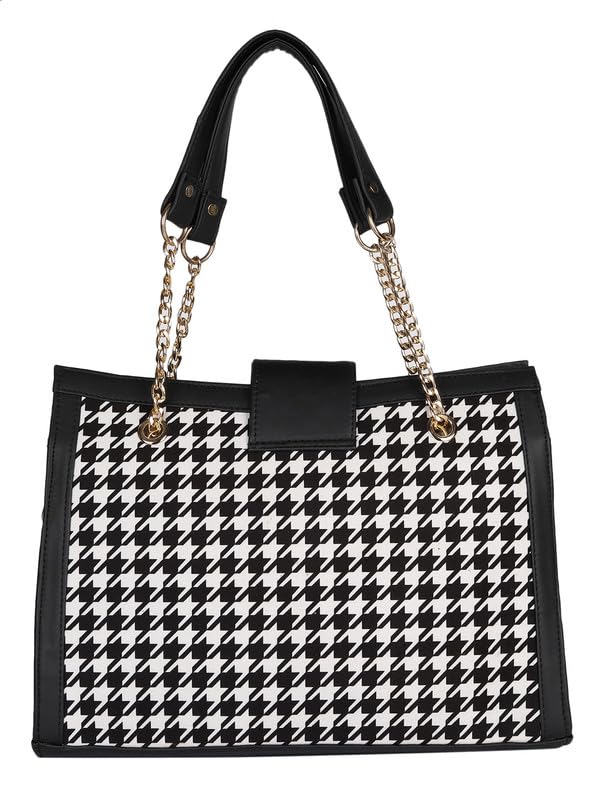 MINI WESST Women black and white tote Bag for College| Office