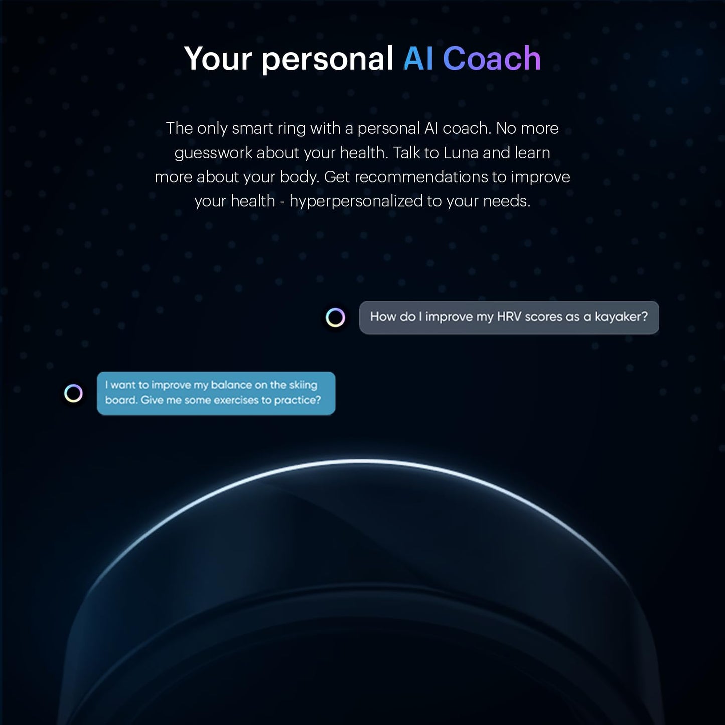 LUNA Ring (Buy Sizing Kit First) - Most Accurate Smart Ring, Track Sleep, Activity, Readiness, Stress, Menstrual Health And More - Upto 6 Days Battery - Size 11 - Midnight Black