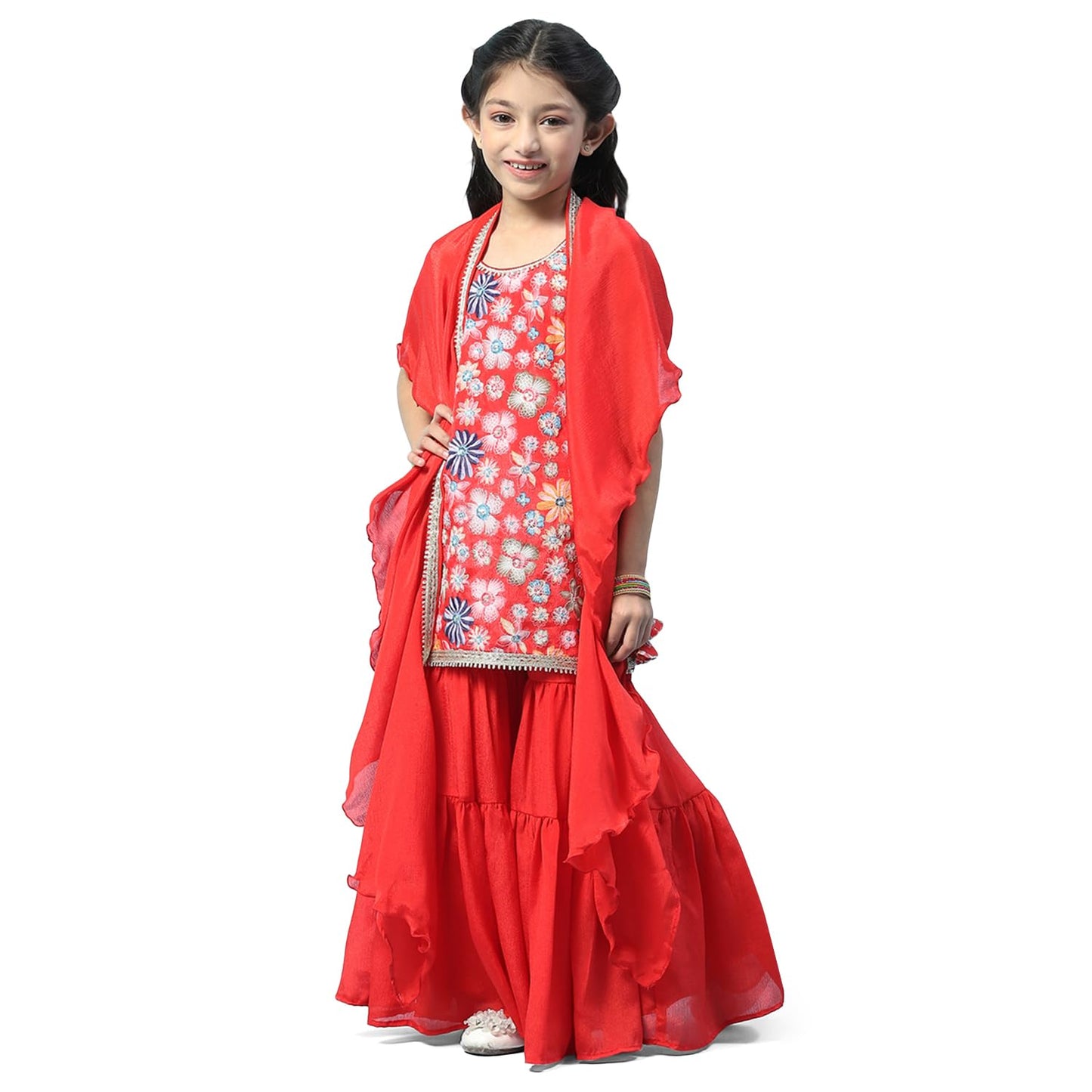 BIBA GIRL PRINTED A LINE KID(KW5442_RED_11)
