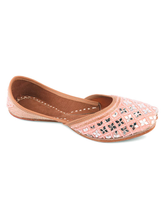 DESI COLOUR Casual Footwear for Womens/Punjabi Jutti/Mojari for Party Peachy Mirror