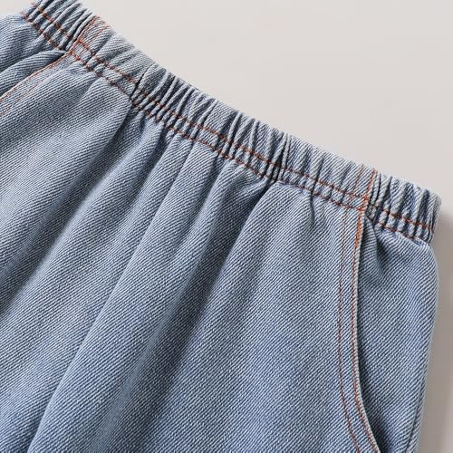 Hopscotch Girls Black Full Sleeves 2-Pc Bow Applique Jeans Set For Age (4-5 Years)