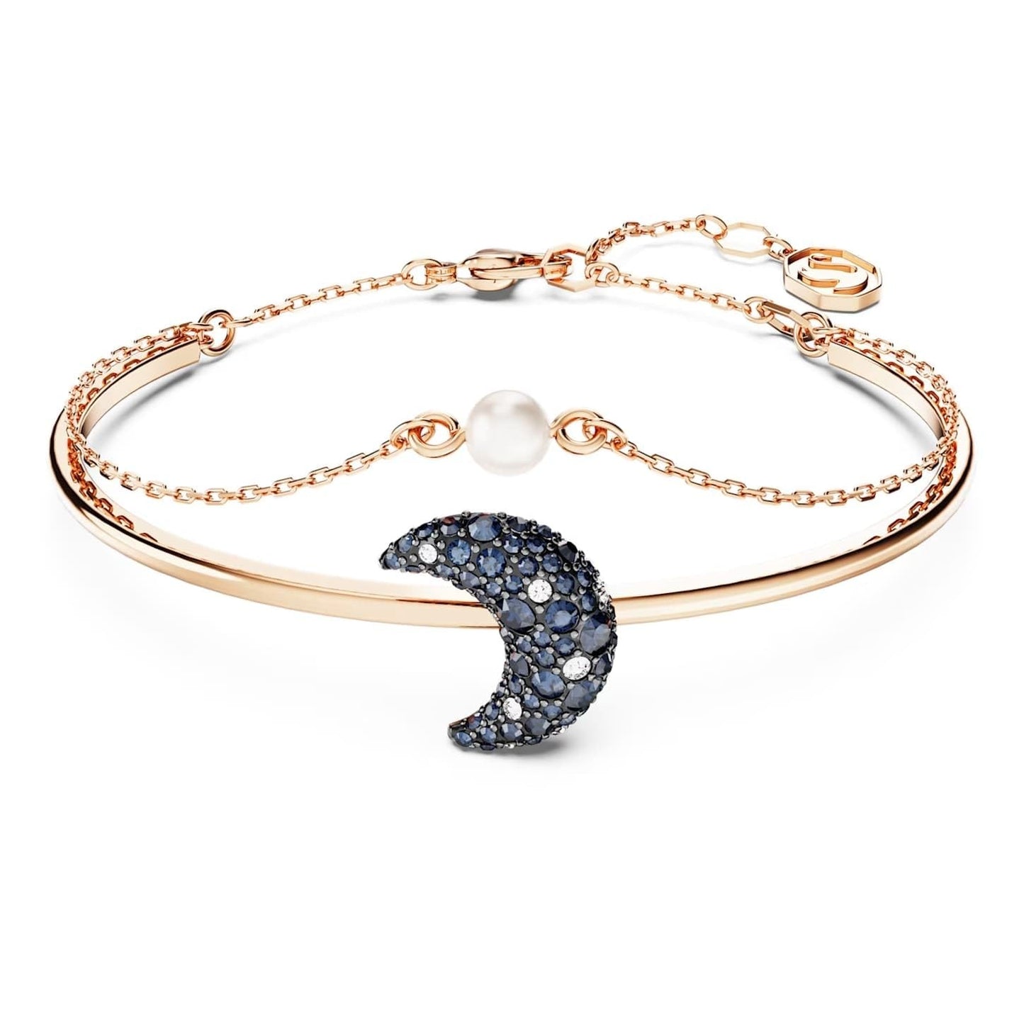 Swarovski Sublima bangle, Moon, Multicolored, Rose gold-tone plated