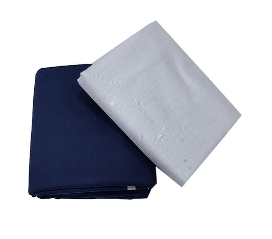 Raymond Trouser Shirt Fabric Combo Box (Grey Shirt - Blue Pant, Unstitched, All Weather Fabric)