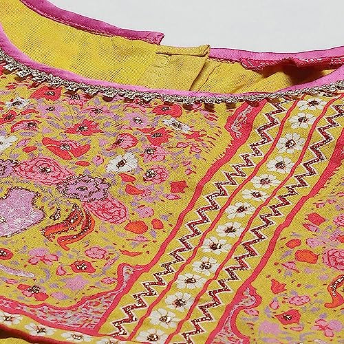 BIBA Girl's Cotton Printed Relaxed Salwar Suit Set (Kw5147_Violet_7)