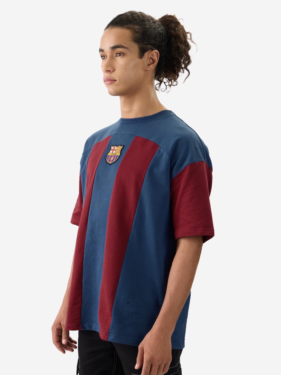The Souled Store Official FCB : Matchday Mens and Boys Oversize Fit Half Sleeves Cotton T-Shirt