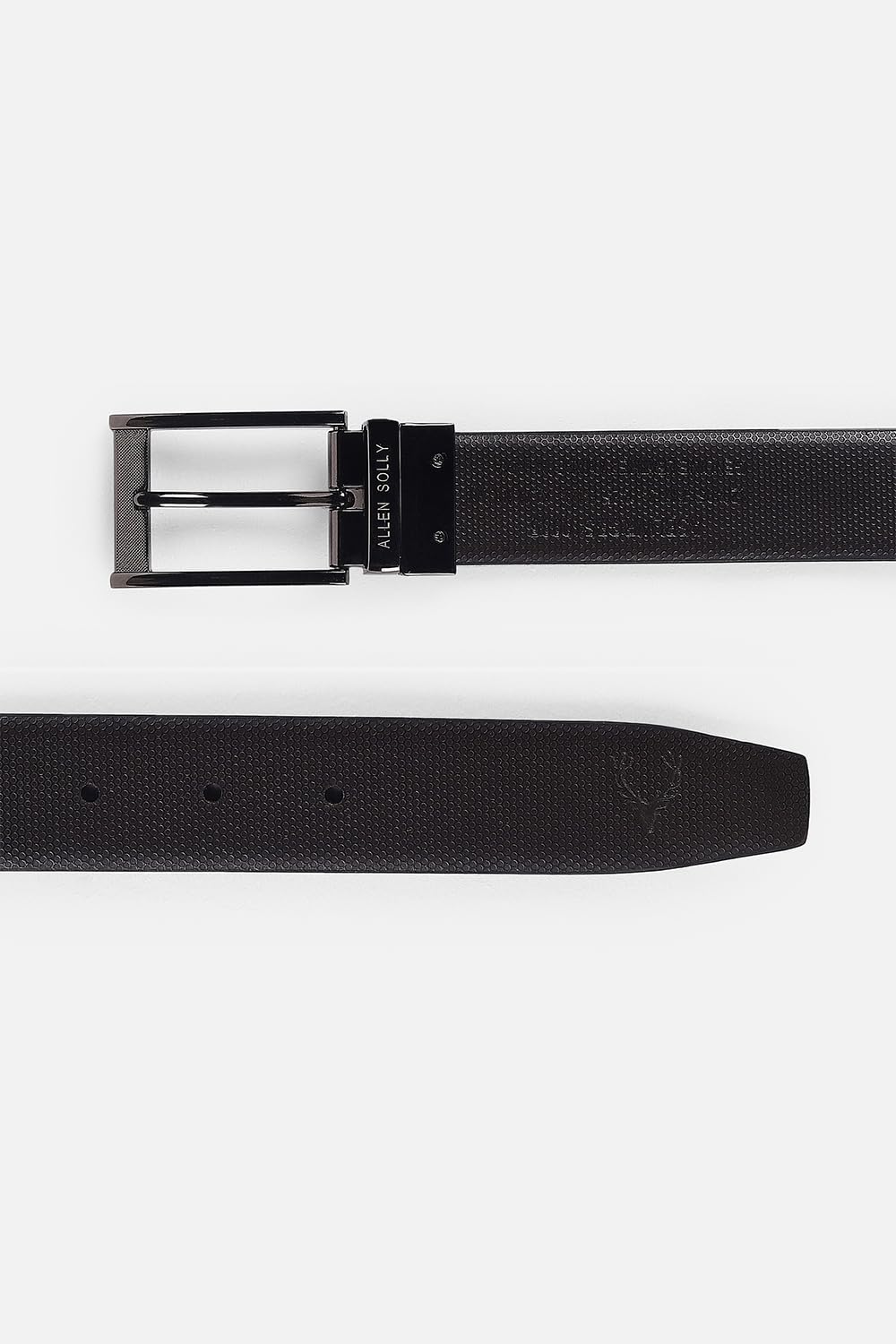 Allen Solly Men Black Textured Formal Belt
