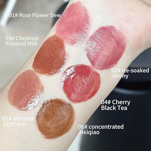 Cappuvini Jelly Pudding Solid Lip Gloss | Plumping Mirror Shine Lip Lacquer | Smooth Application Moisturizing Lip Butter | Trendy Shades Baby Pink Burgundy Mocha Peach Nude Coffee Brown | Pendant Wearable Mold Compact Mini Size | Gen Z Y2K Aesthetic Kawai
