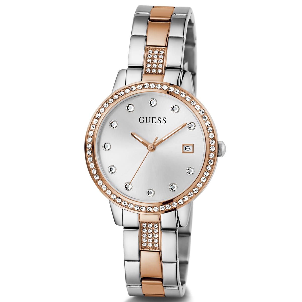 GUESS Stainless Steel Analog White Dial Women's Watch-Gw0725L2, Band Color-Multicolor