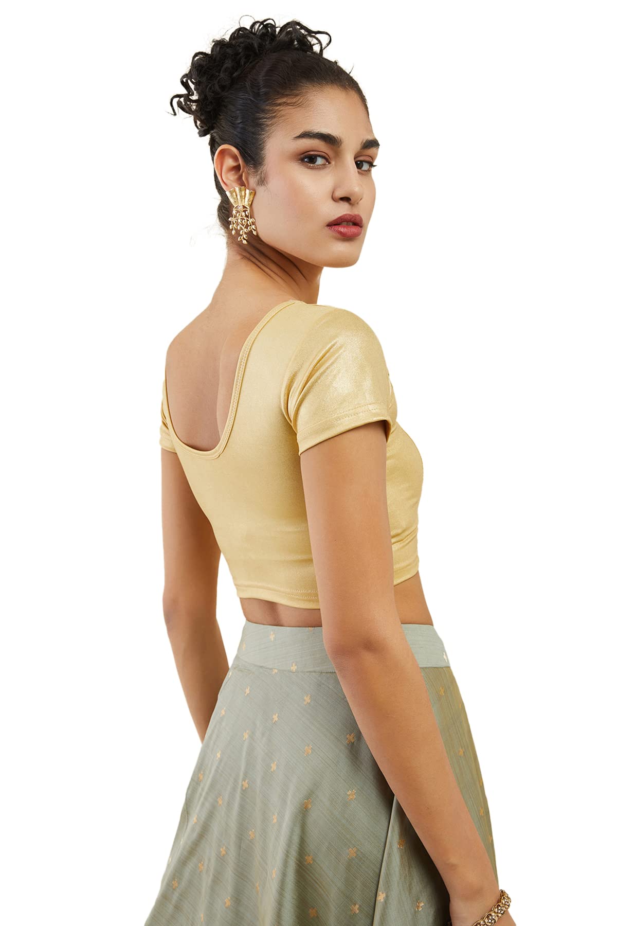 Soch Gold Cotton Prince Cut Blouse