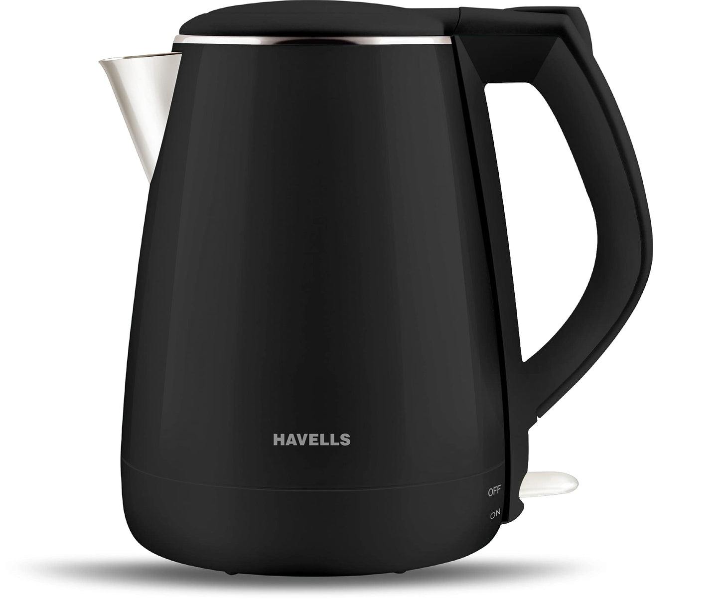 Havells Aqua Plus Electric Kettle 1.2 Litre, 1250 Watt | 304 Stainless Steel Inner Body | Cool Touch Body | Auto Shut-Off |Wider Mouth| 2 Year Warranty (Black)