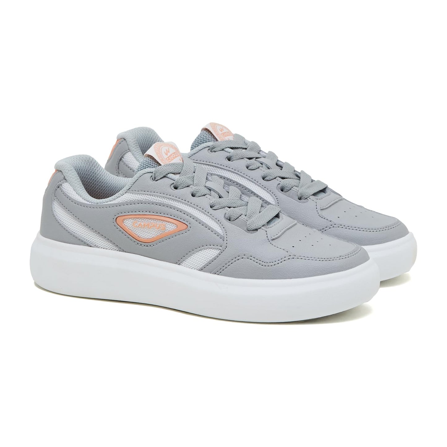 Campus Women's Mighty L.Gry/WHT Sneakers - 6UK/India 1 Pair
