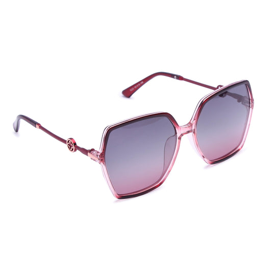 HASHTAG EYEWEAR Oversized Polarized Sunglasses for Women | Square Fashion UV Protected Shades | Trendy Lightweight Goggles for Ladies | Luxury Grade Sunglasses | Stylish Large Frame Glasses(RED)