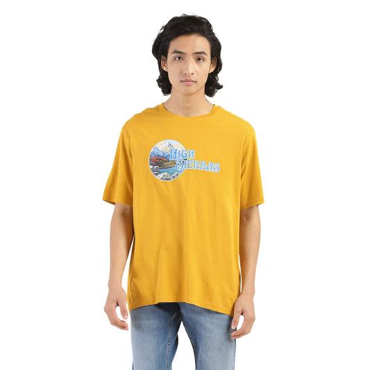 Levi's Men's Graphic Relaxed Fit T-Shirt (16143-0330_Mustard Yellow XL)