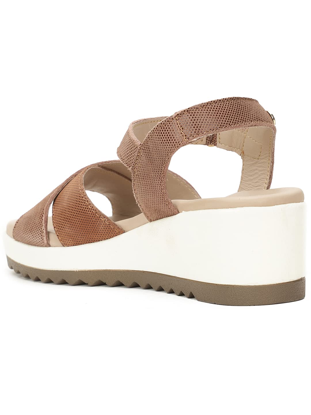 Hush Puppies Women's Scarlet Brown Leather Fashion Sandals-7 UK (40 EU) (7644909)