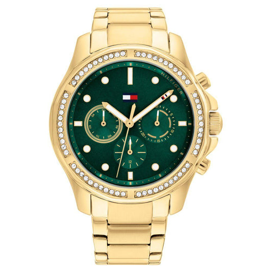 Tommy Hilfiger Quartz Multifunction Green Dial Metal Strap Watch for Women-TH1782614