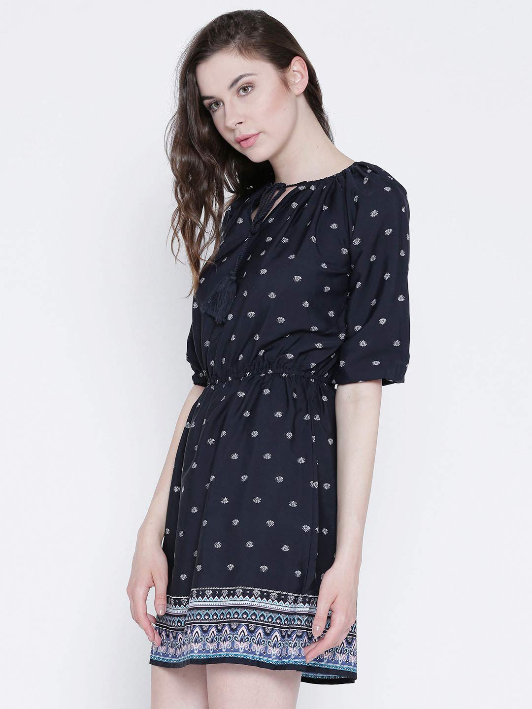 Sera Classics Women Navy Blue Boho Dress