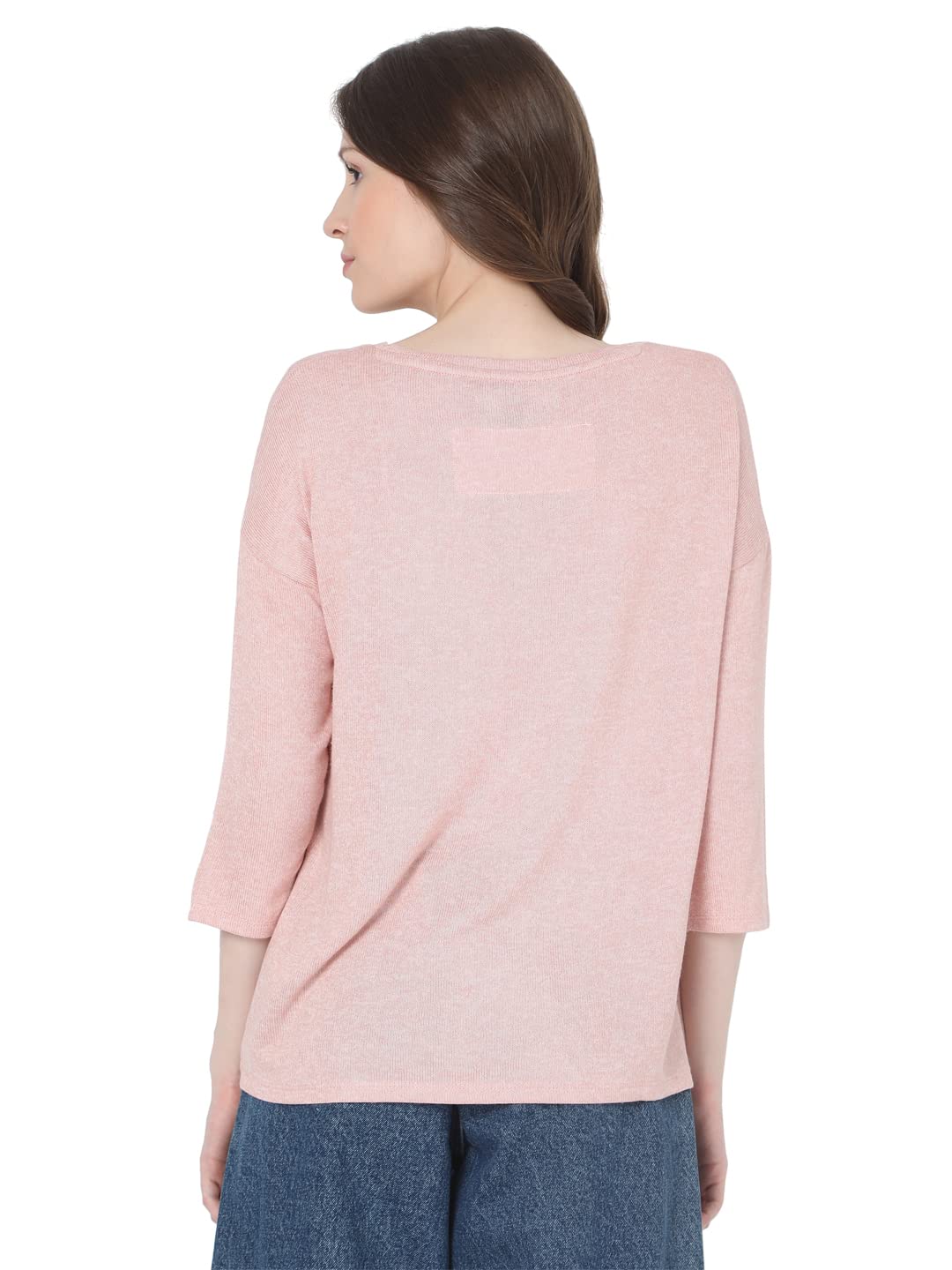 VERO MODA Women's Viscose Casual Pullover Sweater (10248738-Misty Rose_Misty XS), V-Neck