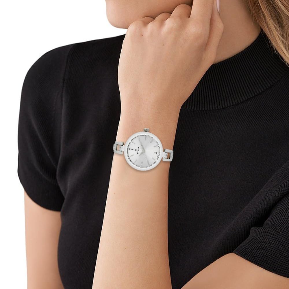 Titan Karishma Analog Silver Dial Women's Watch -NM2598SM01 / NL2598SM01 / NN2598SM01