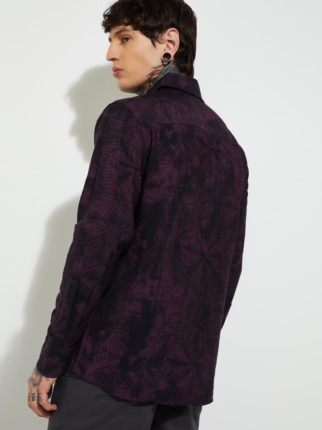 URB_N Men Printed Regular Fit Resort Shirt (Red_L)