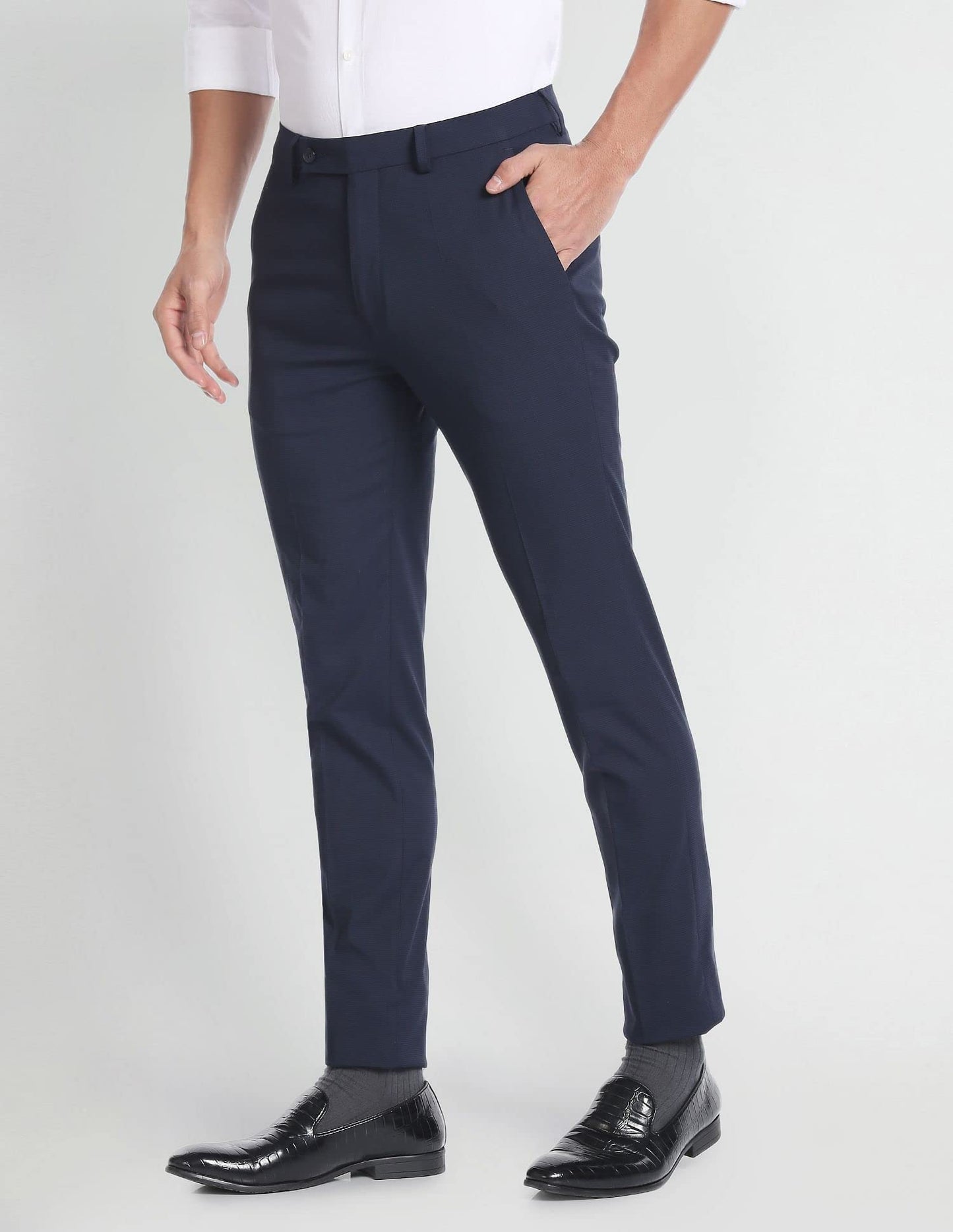 Arrow Men's Slim Pants (ARAFTR2067_Navy