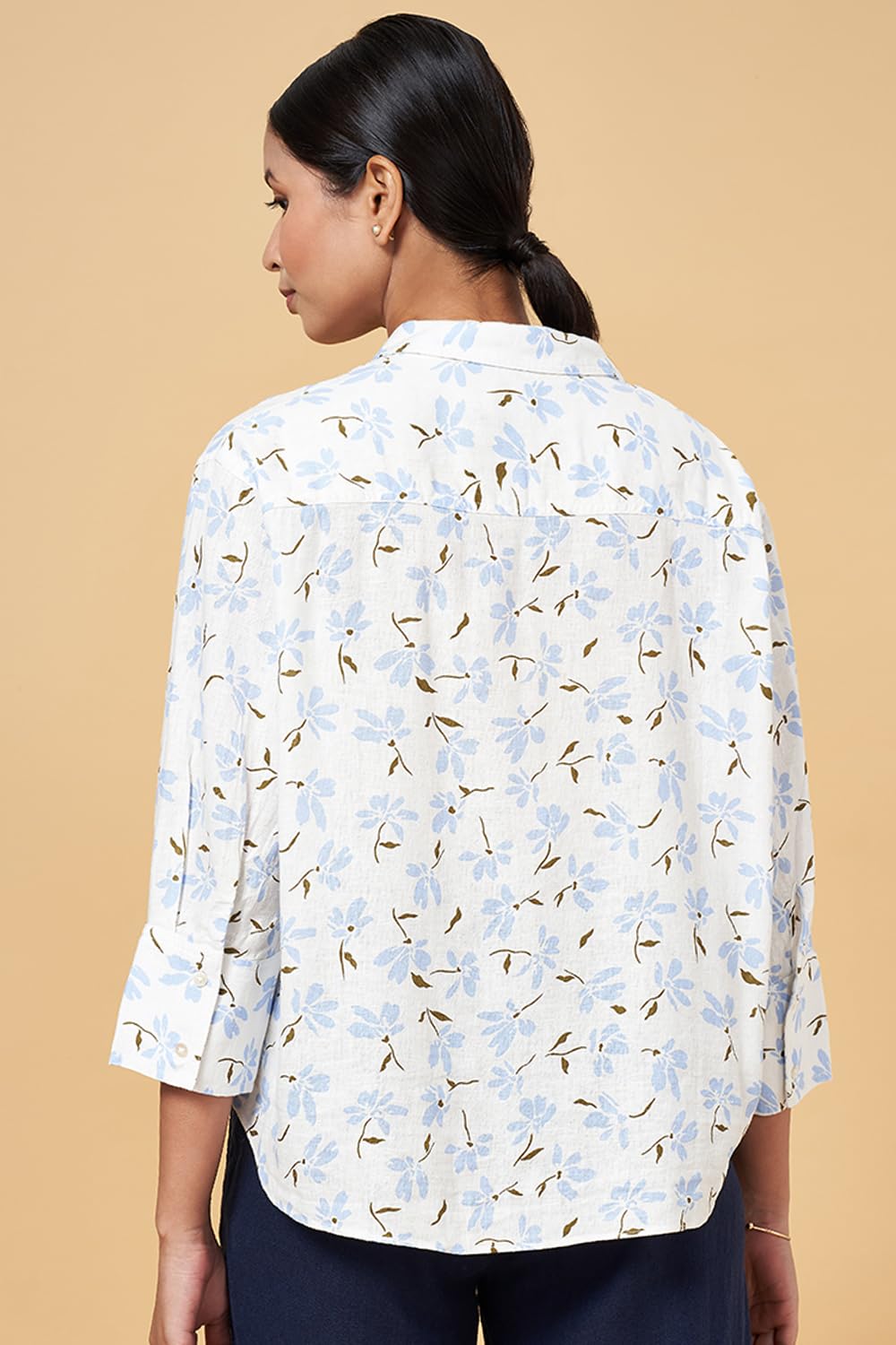 Annabelle by Pantaloons Women's Comfort Fit Shirts (110135586004_White