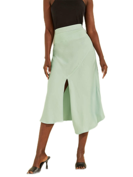 GUESS Women's Altea Midi Slip Skirt, Ice Aqua, X-Small