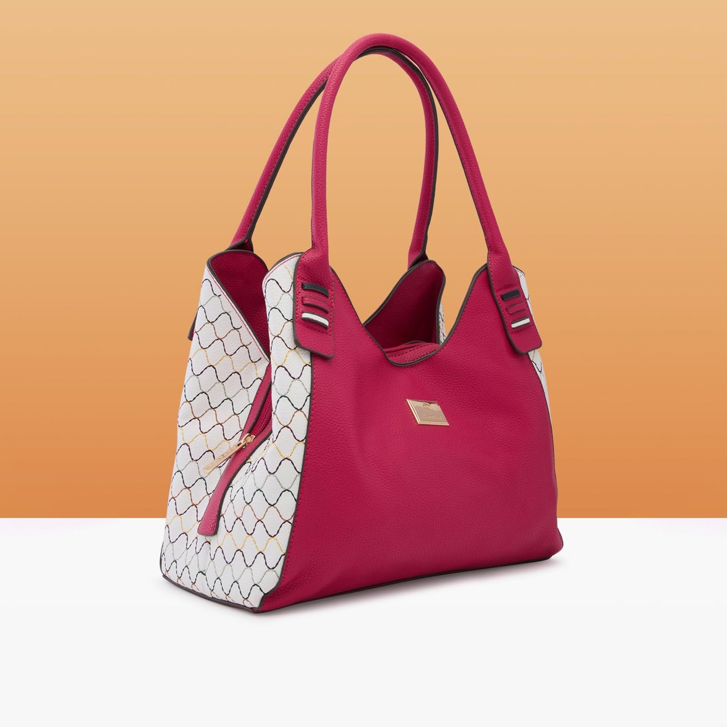 Caprese Shane Hobo Bag, Medium | Stylish Shoulder Bag for Women with Shoulder Strap, Back Zip & Secure Zip Closure | Ideal for Office, Daily Use & Travel (Pink)