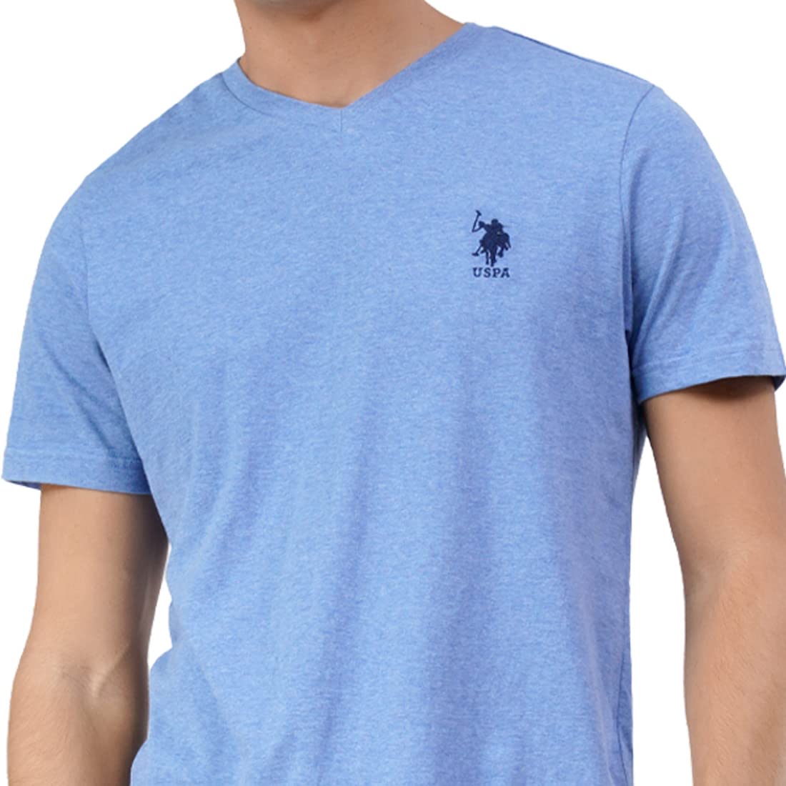 U.S. POLO ASSN. Men's Regular Fit T-Shirt (I638-978-PL_Blue Melange_X-Large_Blue_Xl)