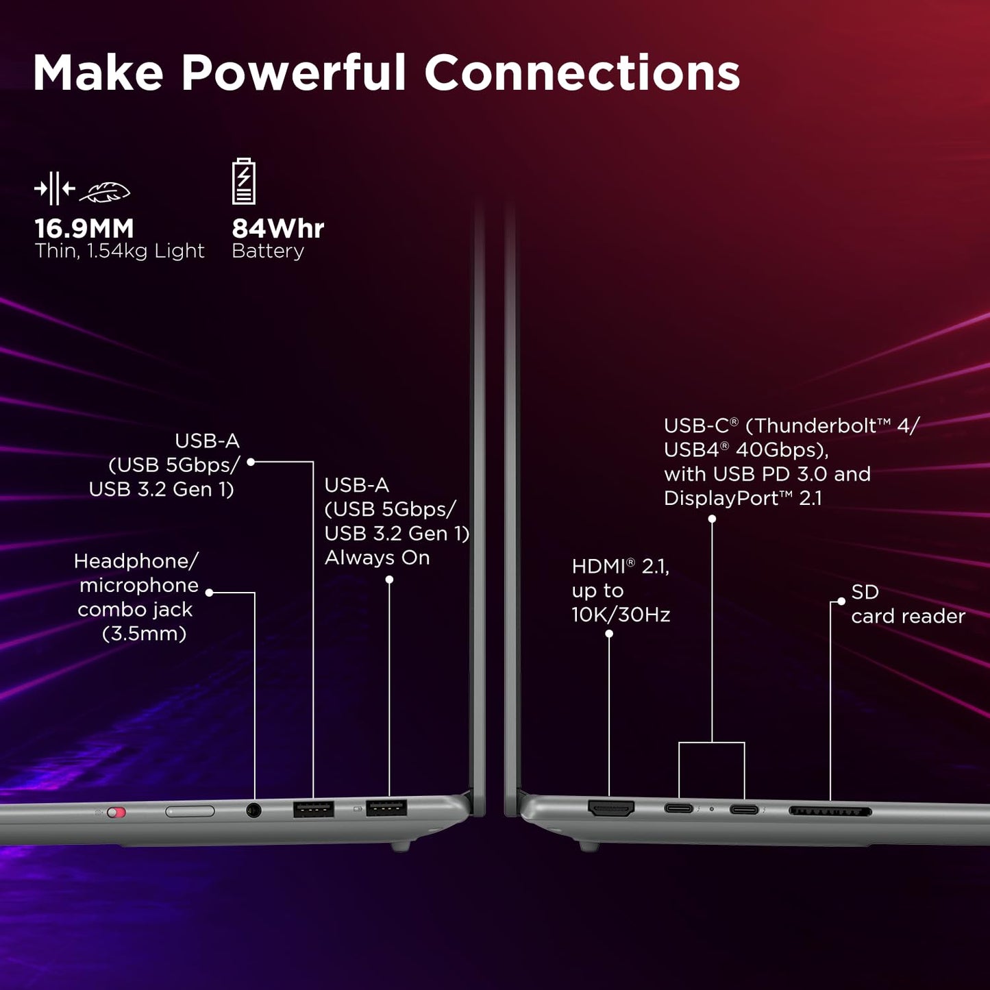 Lenovo Yoga Pro 7 Aura Edition Intel Evo Core Ultra 9 285H (32GB RAM/1TB SSD/14.5" (36.8cm)/3K OLED Touchscreen/AI PC/Copilot+ PC/Windows 11/Office Home 2024 AI Now/Grey/1.5Kg), 83KF001LIN