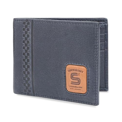Superdry Men's Leather Slimfold Wallet Chelmsford - Navy