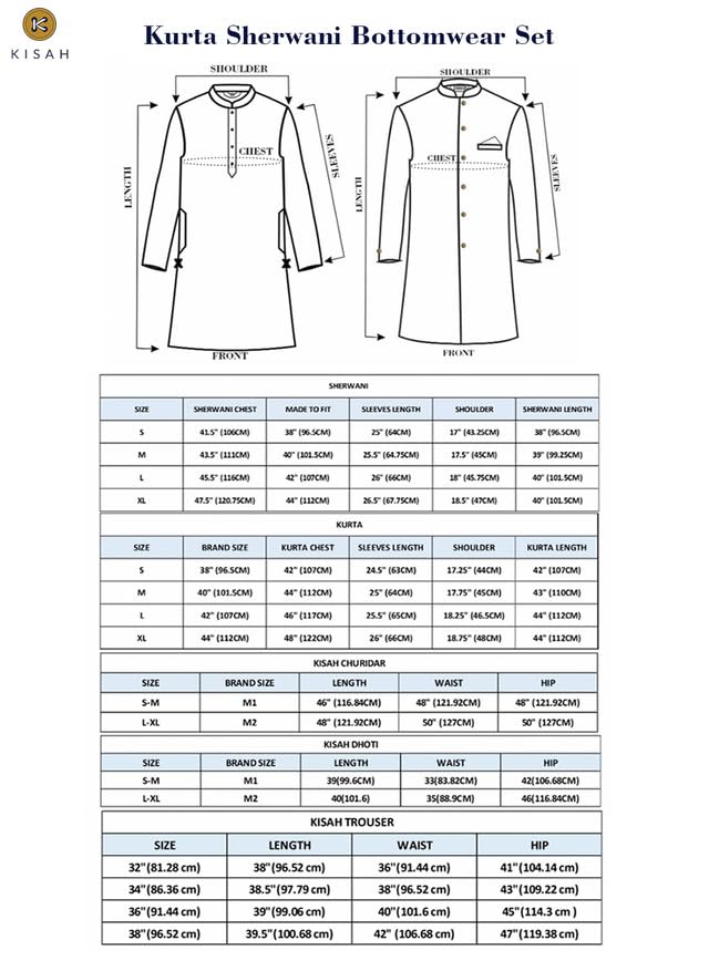 KISAH Mens Kurta Sherwani Churidar Set Silk Blend Jacquard, Indo-Western Ethnic Wear for Men, Maroon, 44