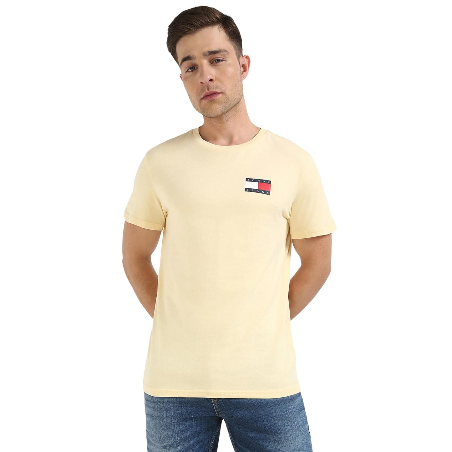 Tommy Hilfiger Logo Slim-Fit Cotton T-Shirt Yellow