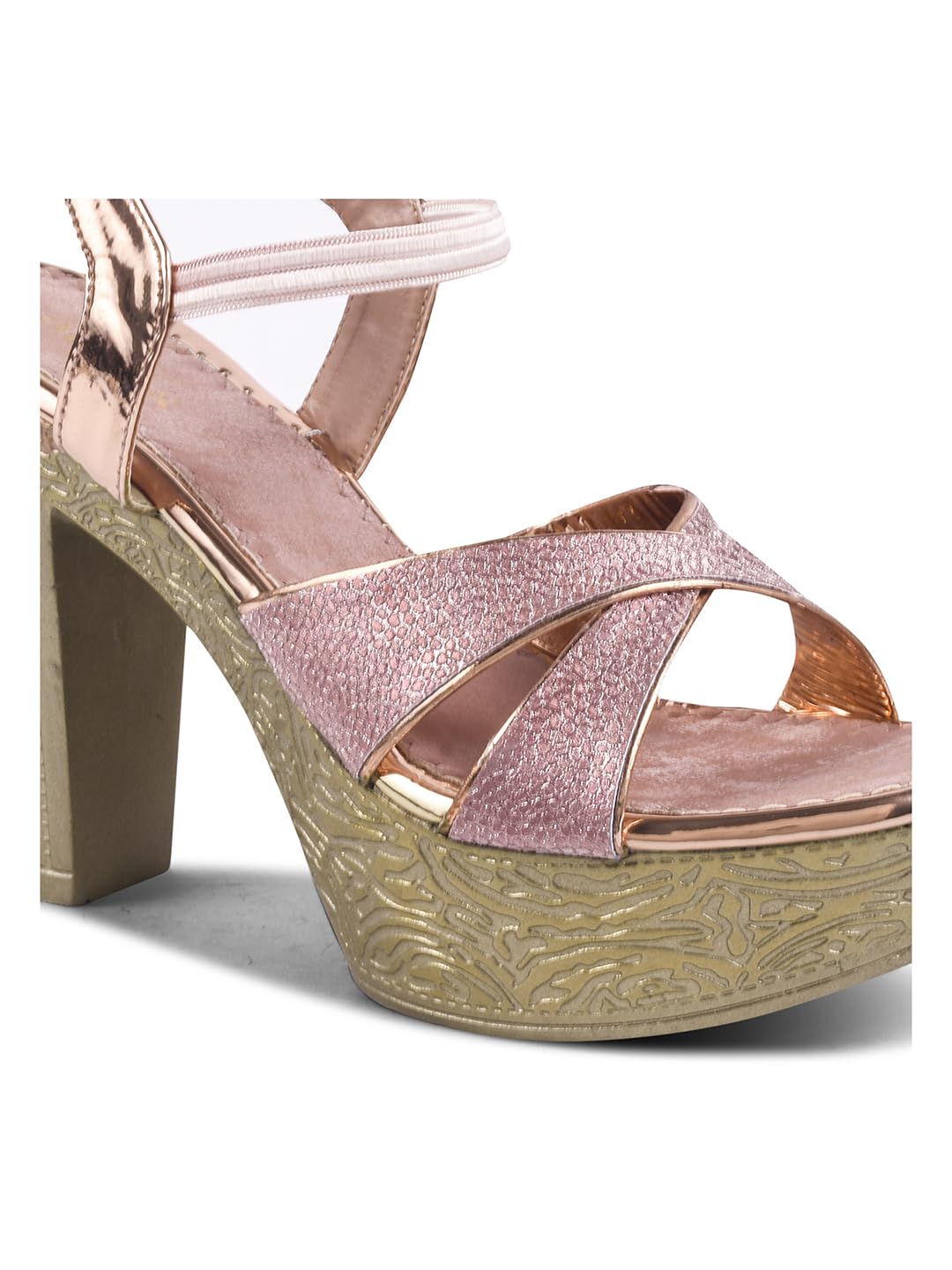 SVYA Comfortable Heel Sandals for Women and Girl. (Peach, UK Footwear Size System, Adult, Women, Numeric, Medium, 2)