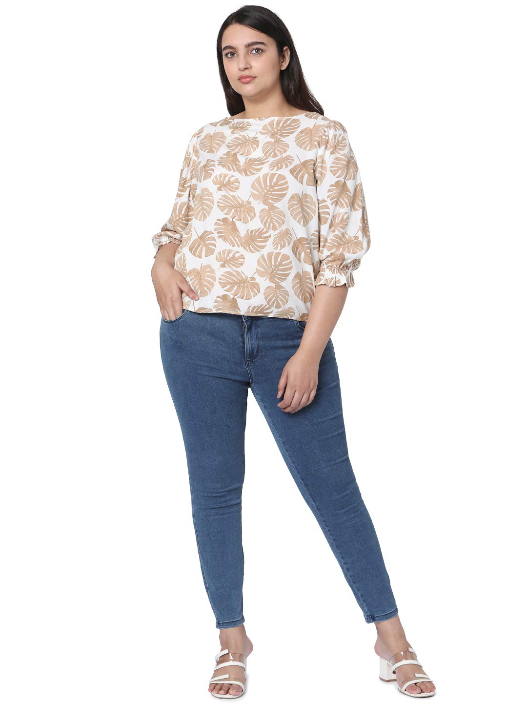 VERO MODA Women's Regular T-Shirt (10255912_Golden Haze M)