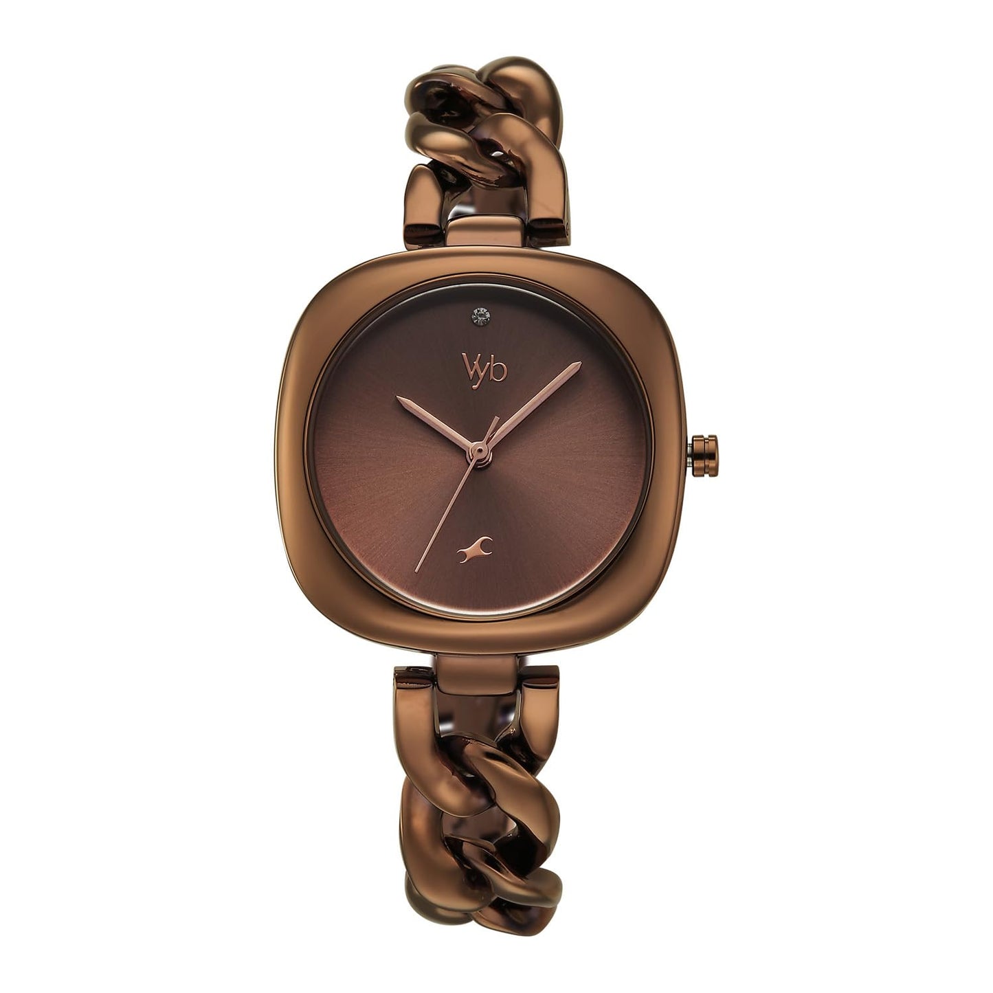Fastrack Vyb Spotlight Quartz Analog Coffee Brown Dial Coffee Brown Alloy Strap Watch for Women - FV60109QM01W