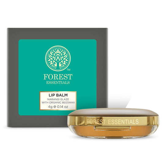 Forest Essentials Luscious Lip Balm Narangi Glaze | Ideal for Moisturizing Dry & Chapped Lips | Natural Lip Balm Infused With Sweet Narangi Juice and Almond Oil To Soften & Moisturize Lips With Glossy Finish | For Men & Women | 4 g