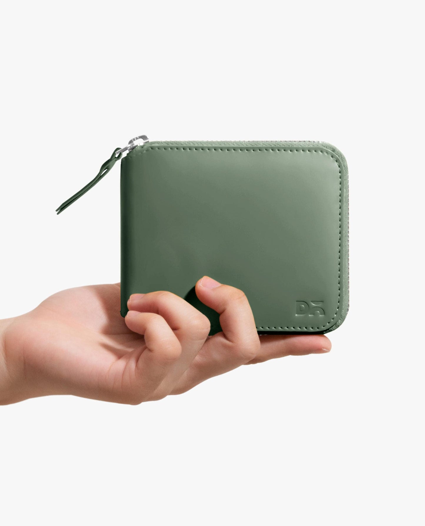 DailyObjects Sap Green Women's Zip Wallet | Made with Vegan Leather Material | Carefully Handcrafted | Holds up to 8 Cards | Slim & Easy to Fit in Pocket | Coin Pocket with Button Closure