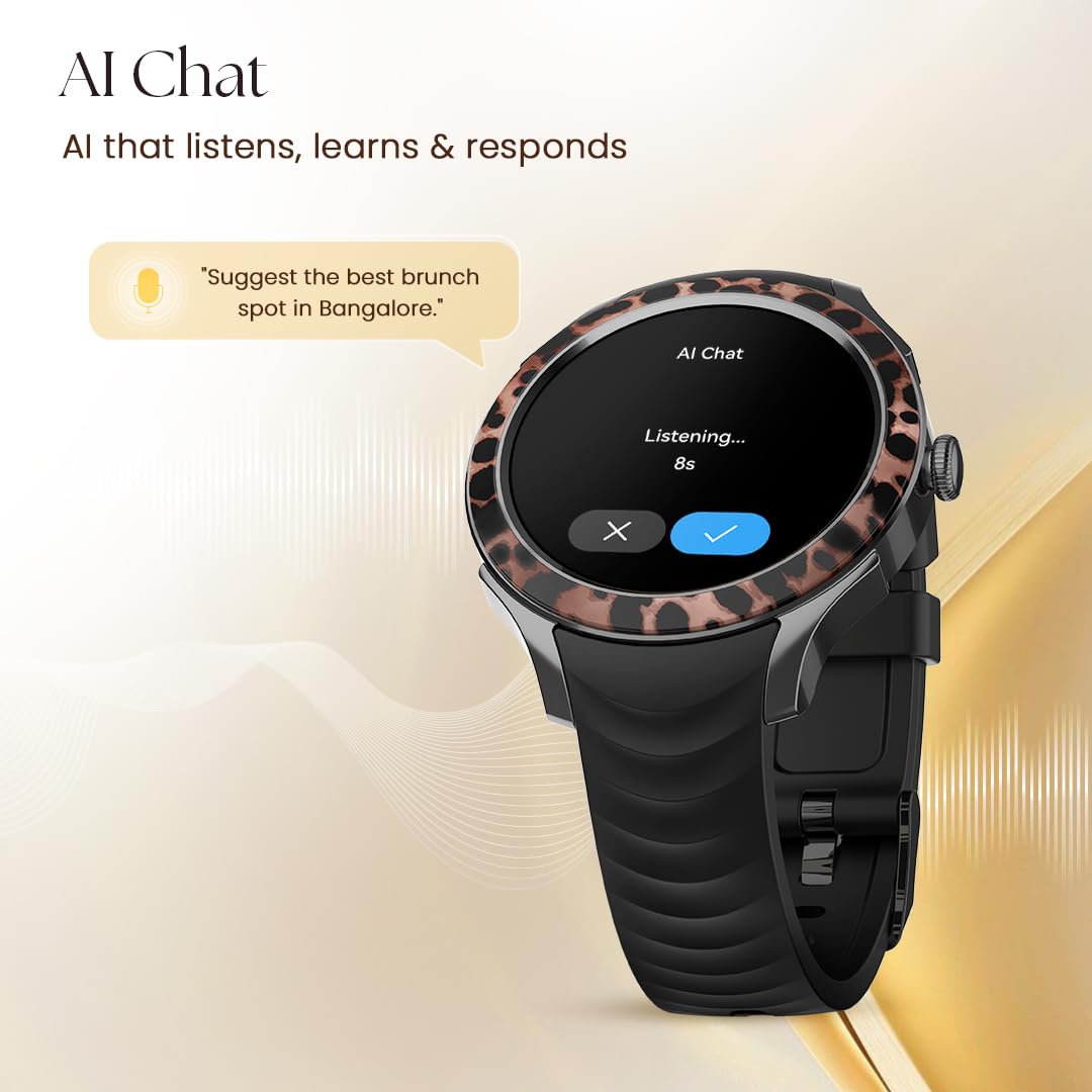 Fastrack Ella Smart Watch for Women with 1.2" inch AMOLED Display,Patterned Bezel,AI Watchface & AI Chat,Functional Crown,24/7 Health Suite,BT Calling,SpO2,HRM,IP68, Multiple Menu Styles- Dark Wine