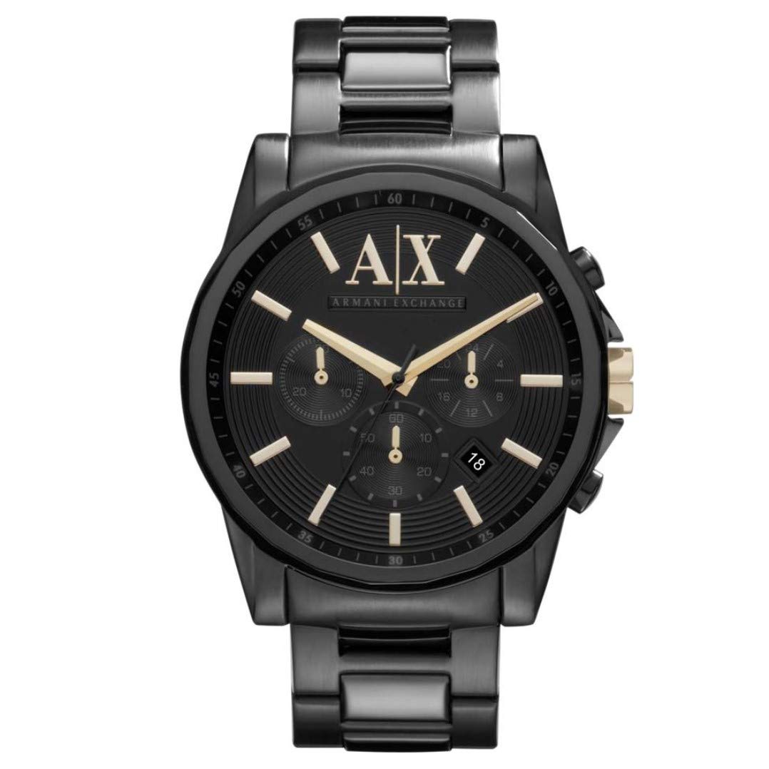 Armani Exchange Outerbanks Analog Black Dial and Band Men's Stainless Steel Watch-AX2094