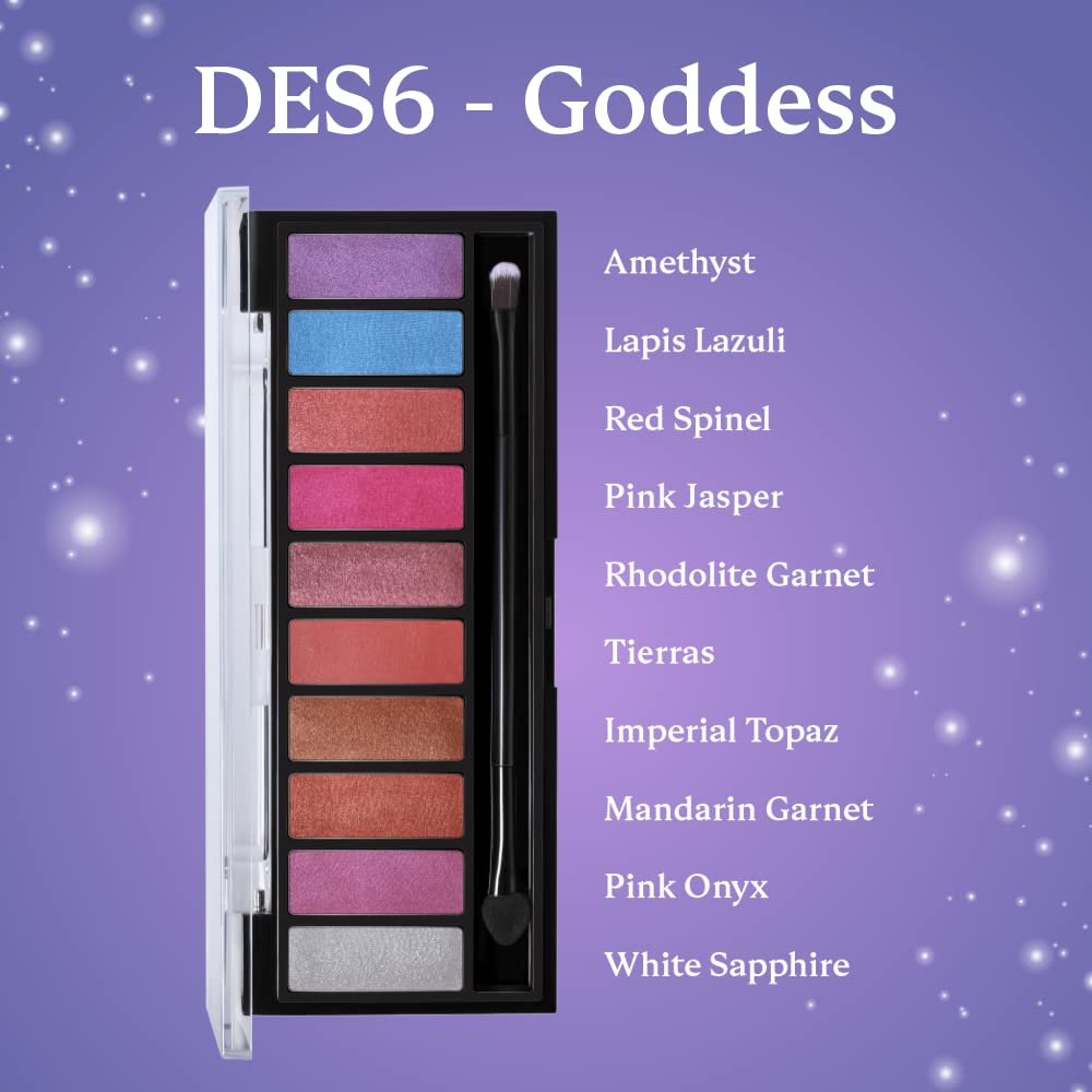 Dazller Eyeshadow 10-in-1 Palette,10g, DES6, Velvety Texture, No Patchiness, Easy blending, with Sponge-Brush Applicator (Multicolor)