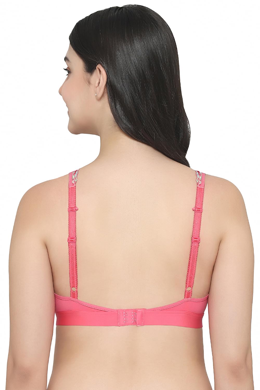 Embrace Lace Non Padded Non Wired 3/4th Cup Bridal Wear Medium Coverage Lace Bralette Pink (32)