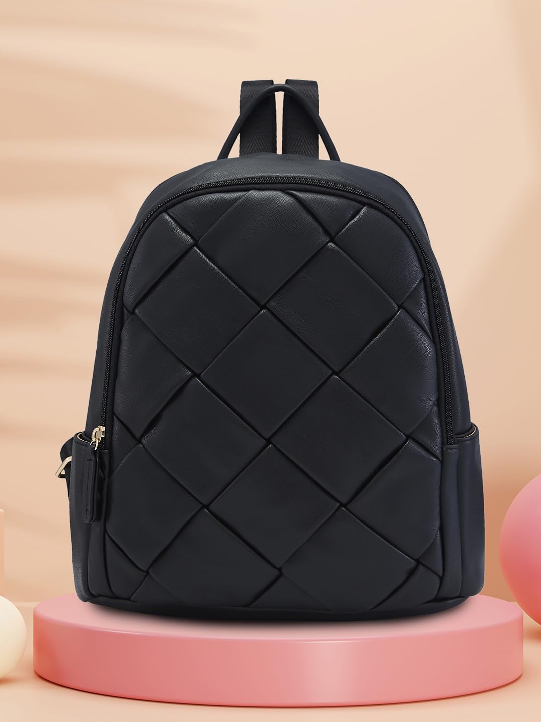 Caprese Merlin Casual Backpack, Medium | Fashion Backpack for Women with Adjustable Shoulder Strap & Secure Zip Closure | Spacious, Versatile for Everyday Outings and Travel (Black)