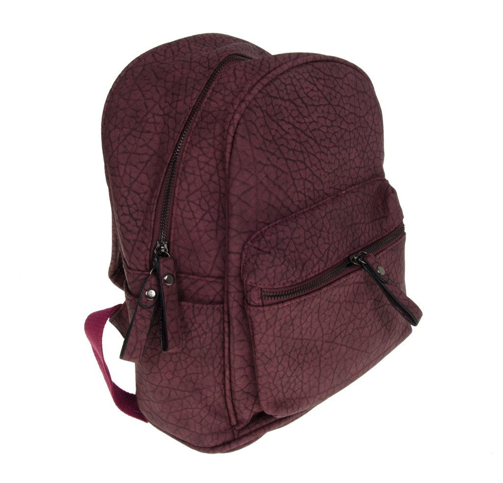 Artisan Crafted Leather Look Handbag Backpack/College Bag/Office Bag (Maroon) For Women/Girls