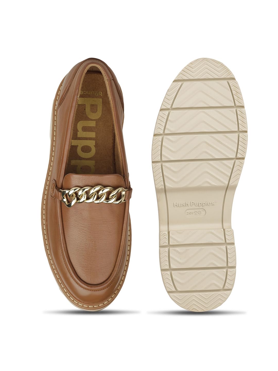 Hush Puppies Women's Casual Loafers – Stylish, Comfortable, and Breathable TAN