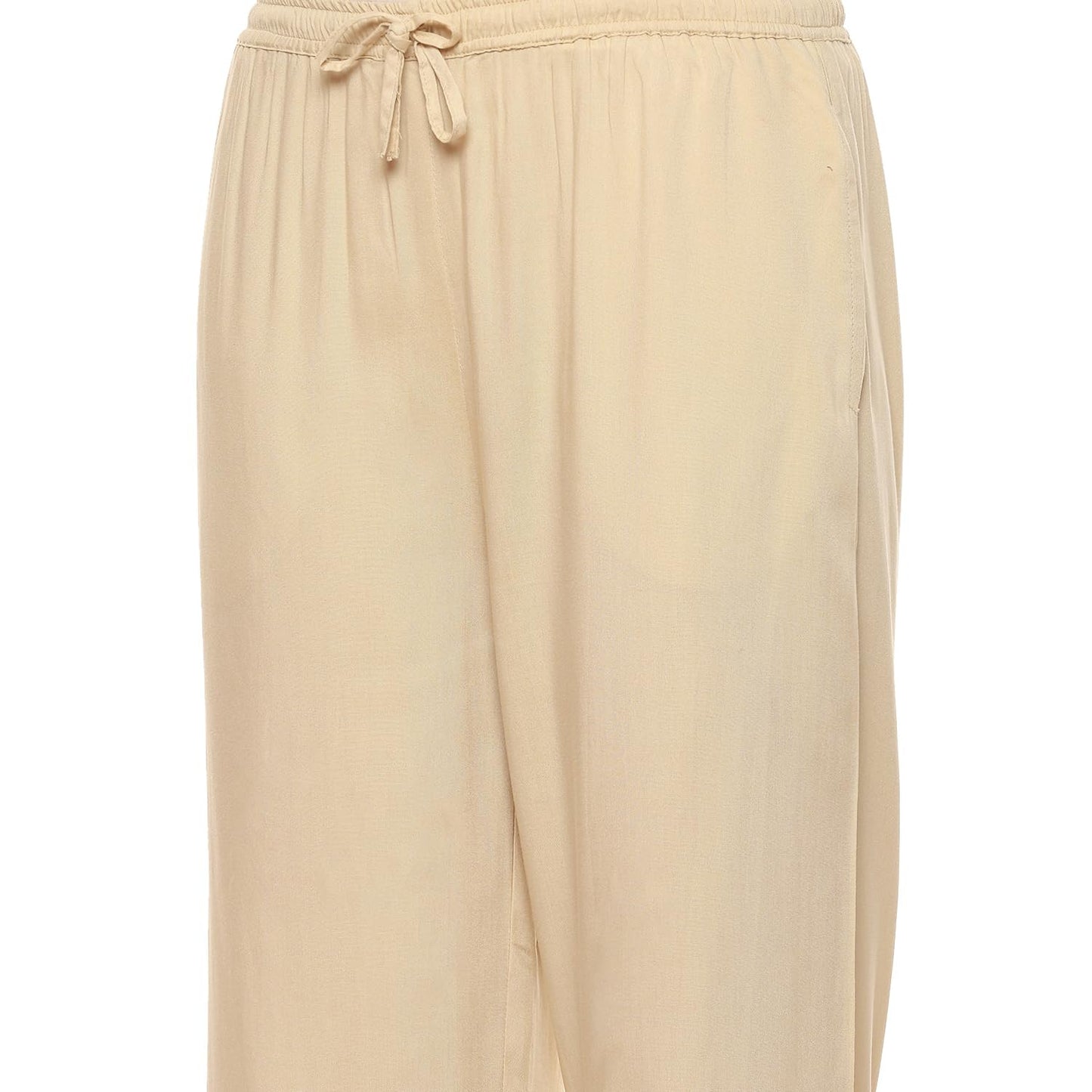 BIBA Women Solid Bottom WEAR(Bottom W19888_Beige_S)