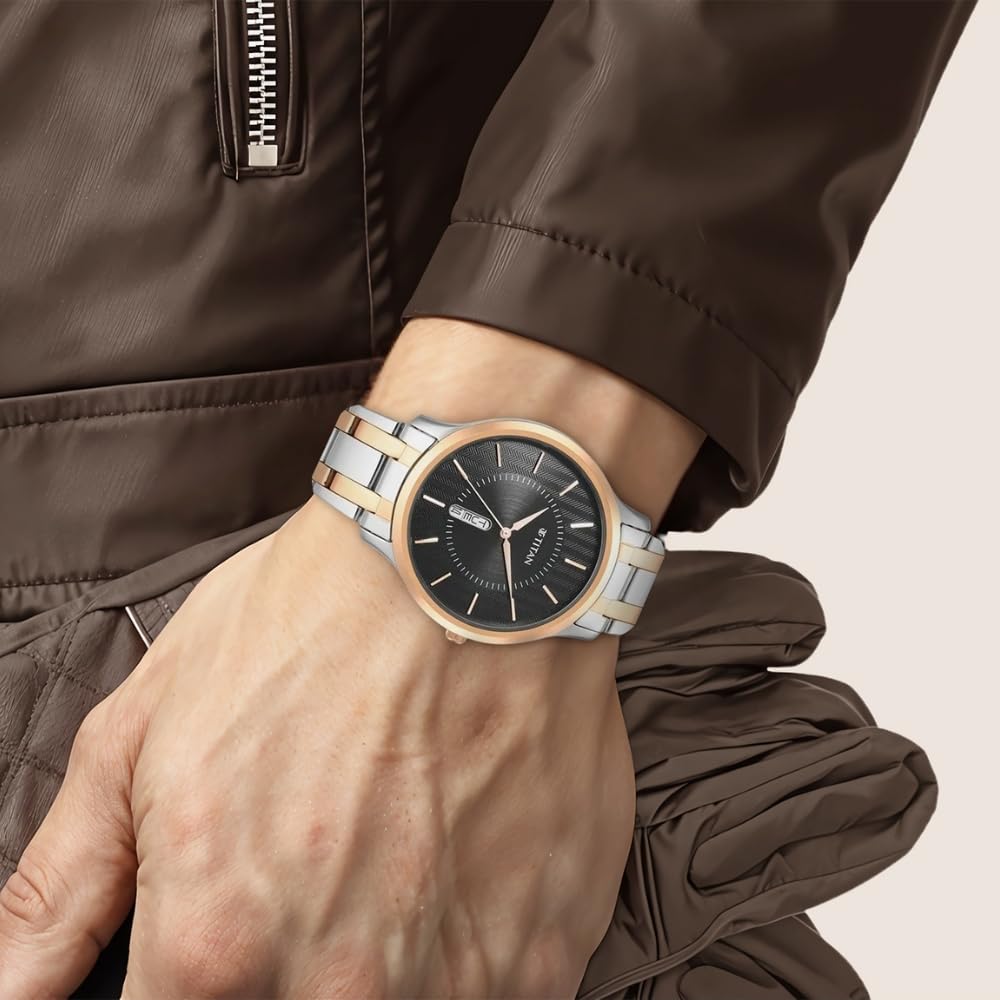 Titan Black Dial Analog Watch for Men-NR1825KM02