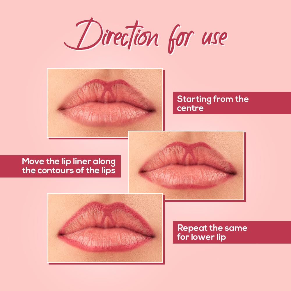 RENEE Define Matte Lip Liner, Long Lasting & Smudge Proof, Full Coverage, Intensely Pigmented, Easy Glide Formula, Vitamin E & Castor Oil Infused, Set of 12