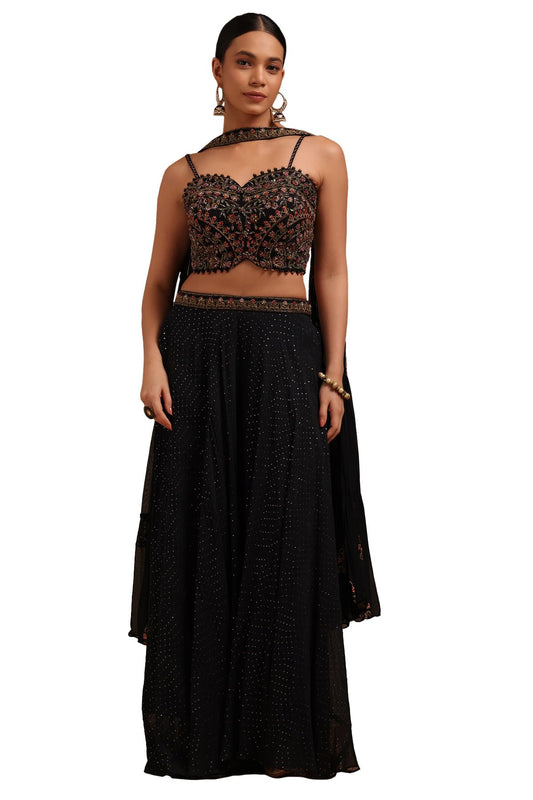 Soch Women's Georgette Salwar Suit Set (OWA5CD22394_Navy Blue