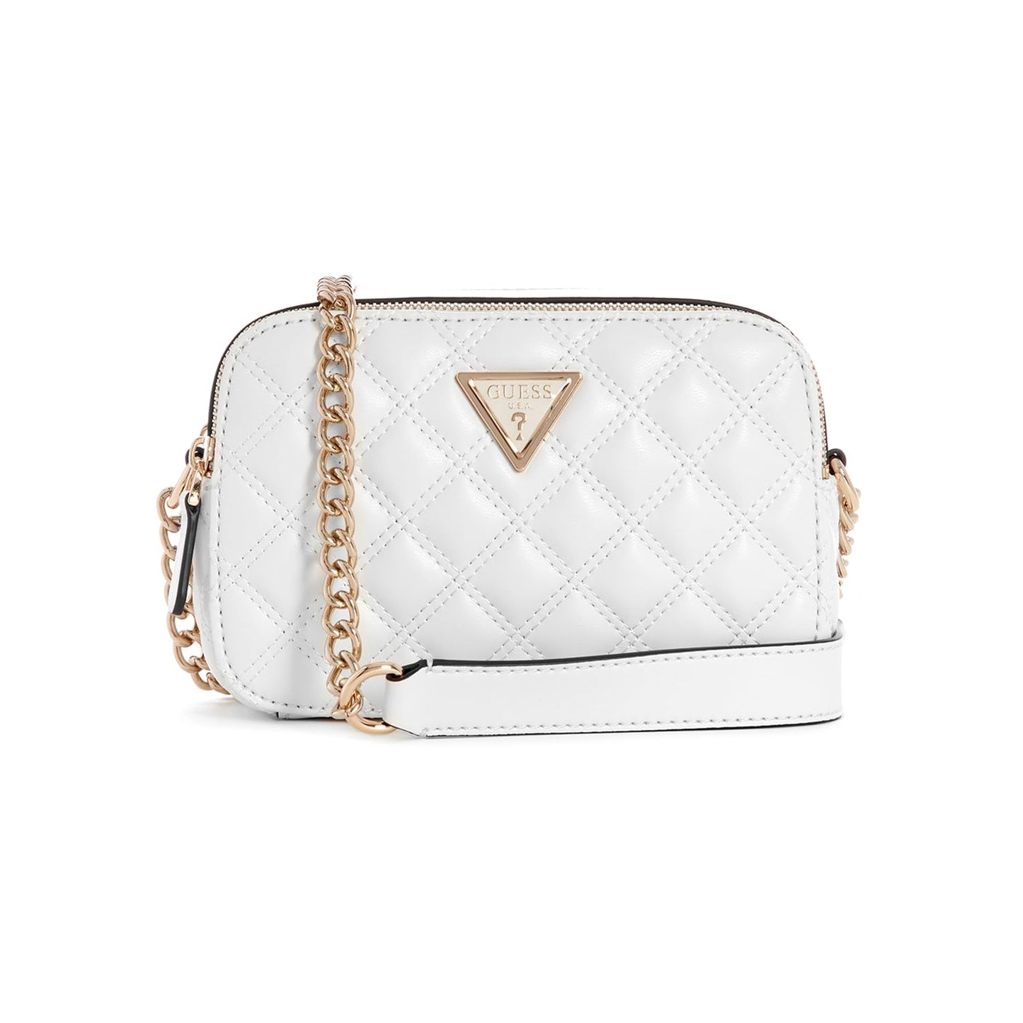 GUESS Women's White Textured Crossbody Camera Bag| Ladies Purse Handbags | Gift For Ladies