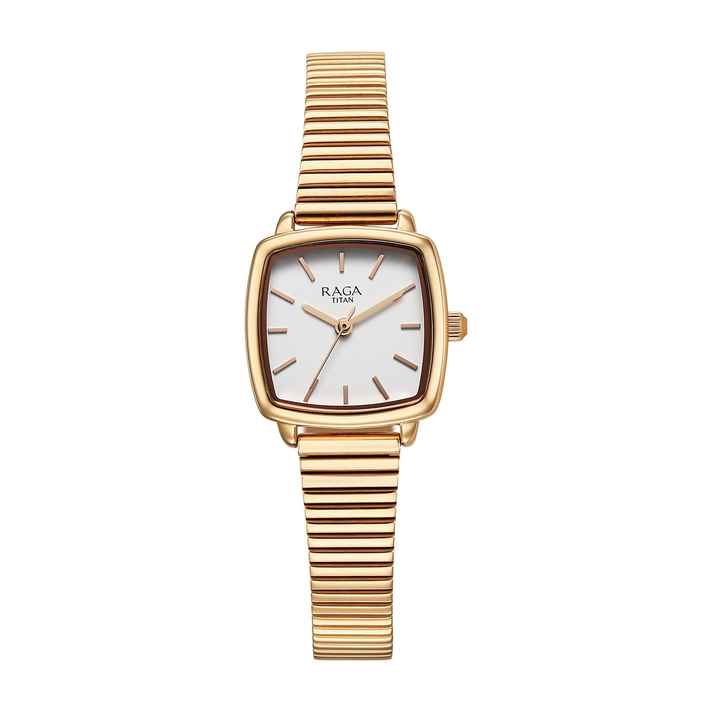 Titan Raga Showstopper Quartz Analog Rose Gold Dial, Metal Strap Watch for Women